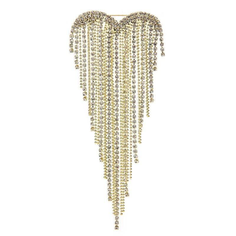 Wuli&baby Heart Tassels Brooches For Women 2021 2-color Rhinestone Weddings Party Office Brooch Pins Gifts Wuli&baby Heart Tassels Brooches For Women 2021 2-color Rhinestone Weddings Party Office Brooch Pins Gifts