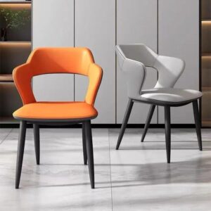 Elegant Modern Acrylic Arm Dining Chair with PU Leather - Ideal for Office, Kitchen, and Events