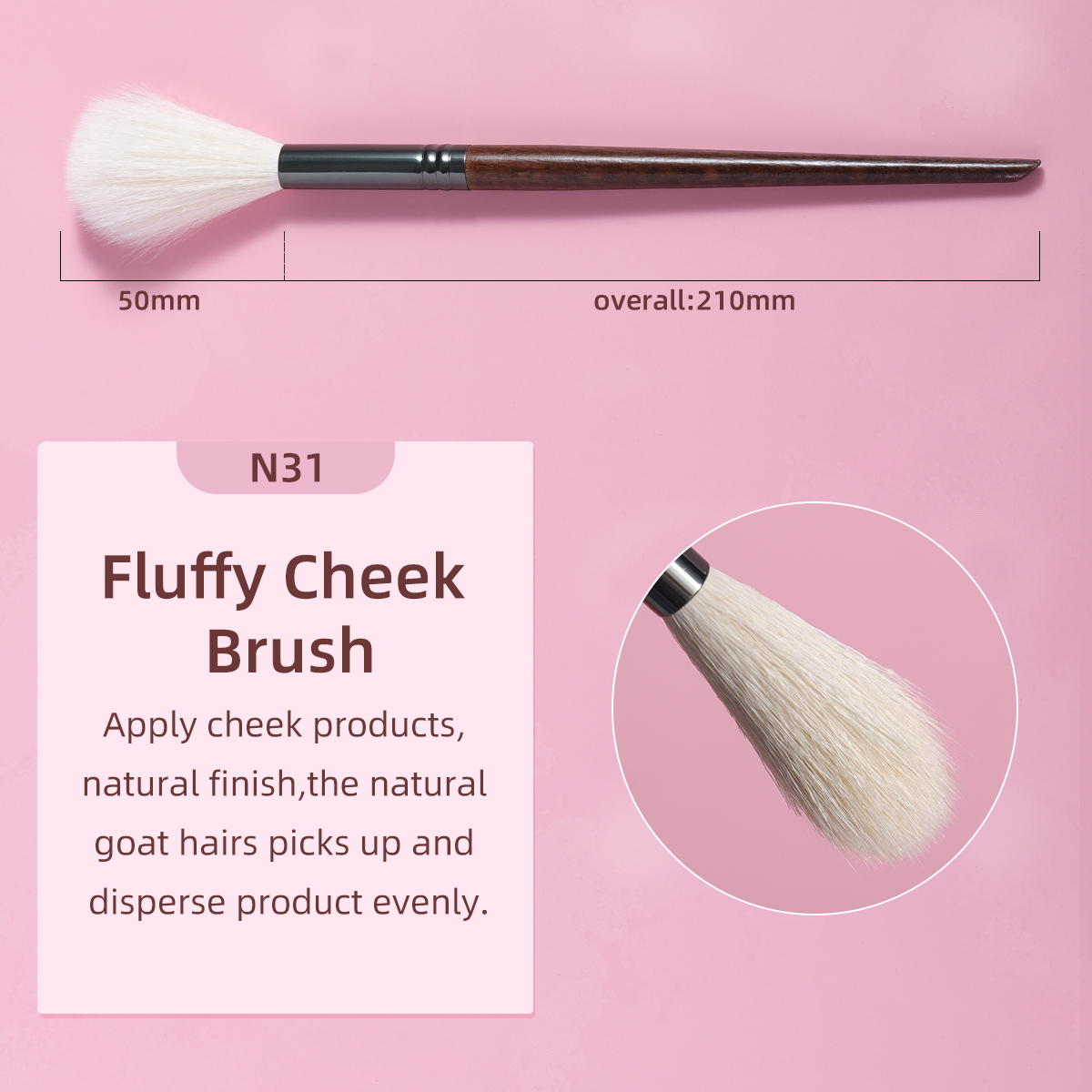 Professional Soft Goat Hair Highlight Brush Set - Image 3