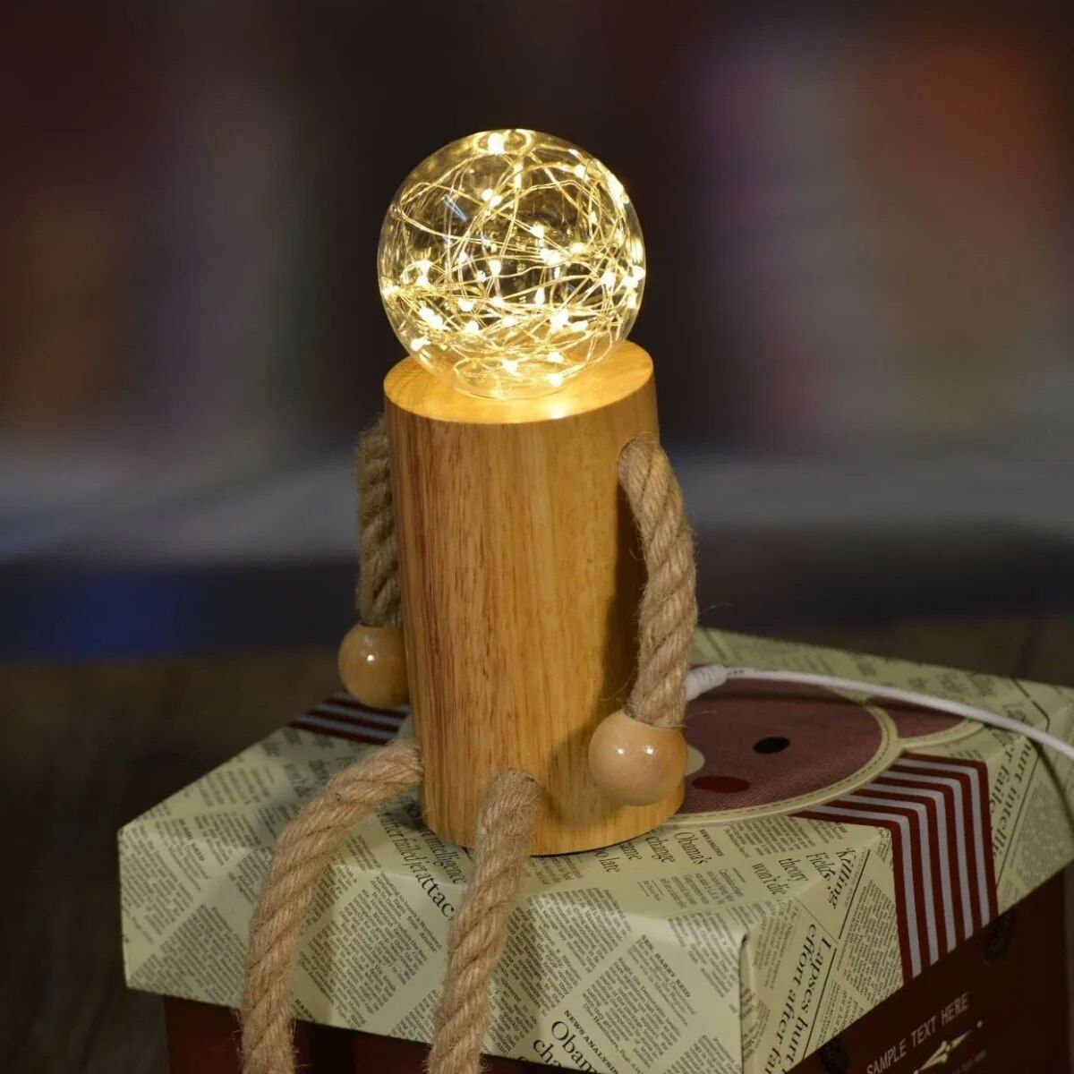 Wooden LED Night Light with Remote Control - Perfect for Home Decor & Gifting - Image 5