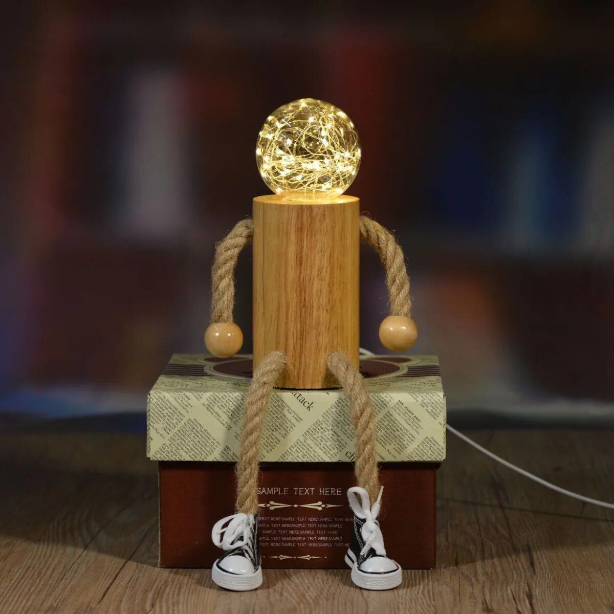 Wooden LED Night Light with Remote Control - Perfect for Home Decor & Gifting - Image 3