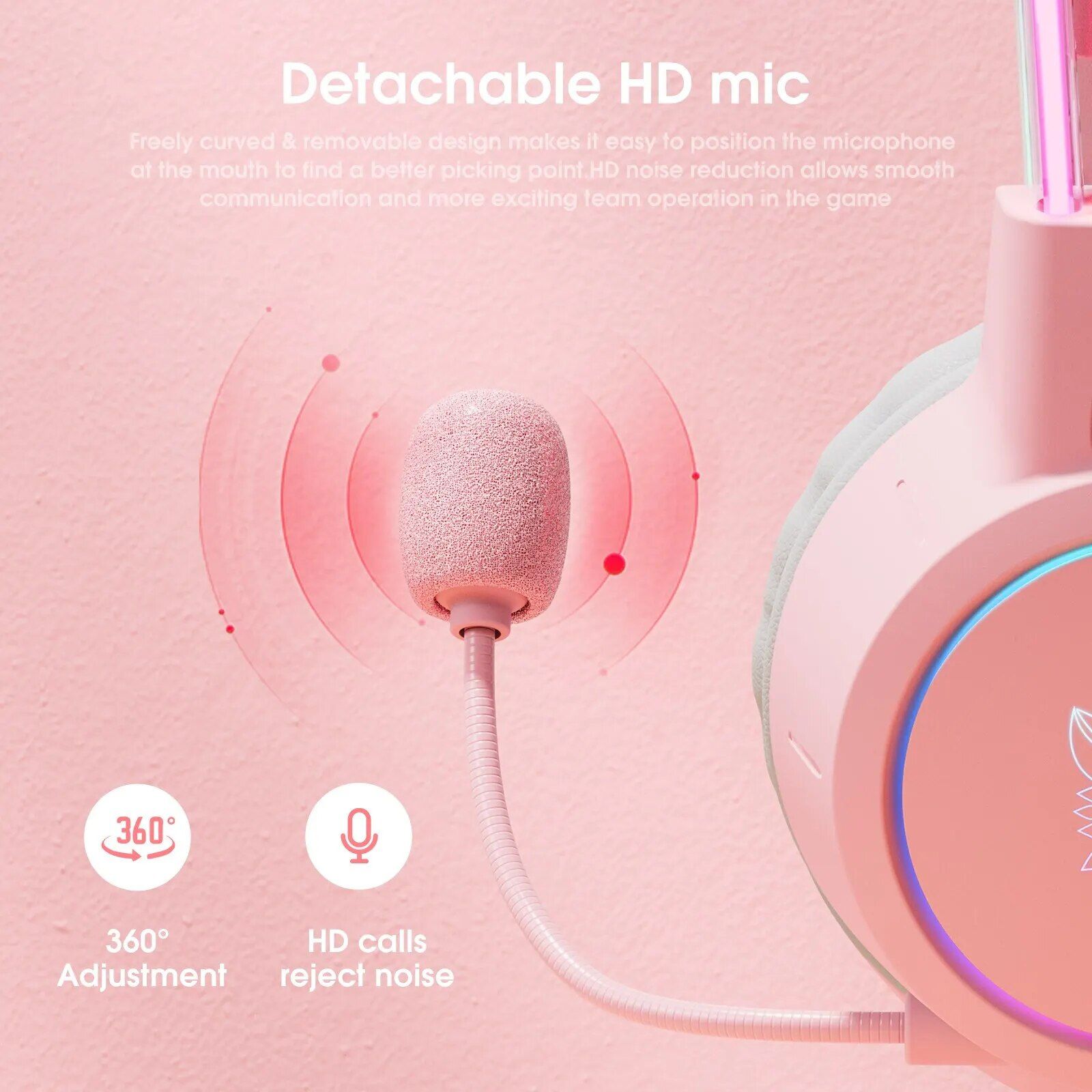 RGB Lit Gaming Headset with Detachable Antlers, HD Mic & Stand – Perfect Christmas Gift - Image 7