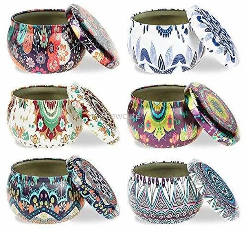Versatile 6-Piece Candle Tin Jars Set - Perfect for DIY Candle Making, Dry Storage, and Gifts - Image 2
