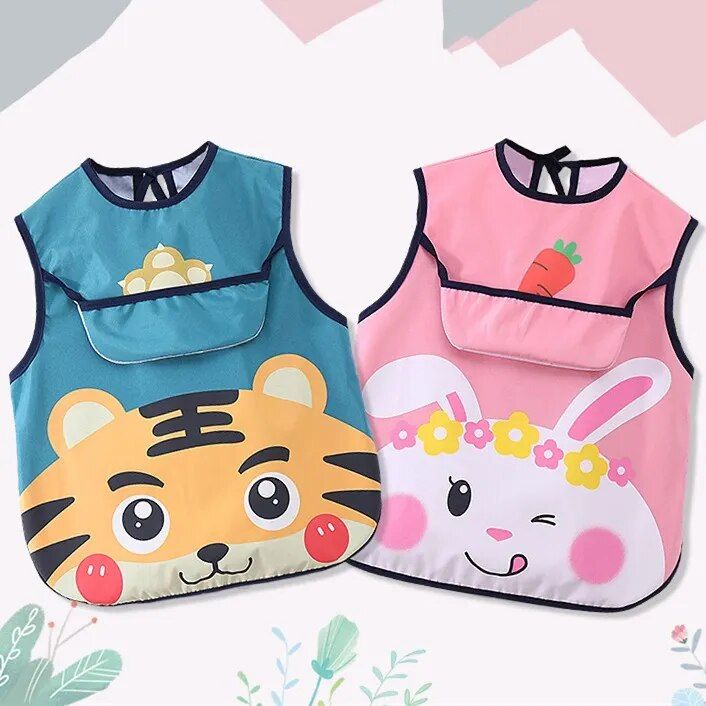 Waterproof Sleeveless Toddler Bib with Art Smock - Image 2