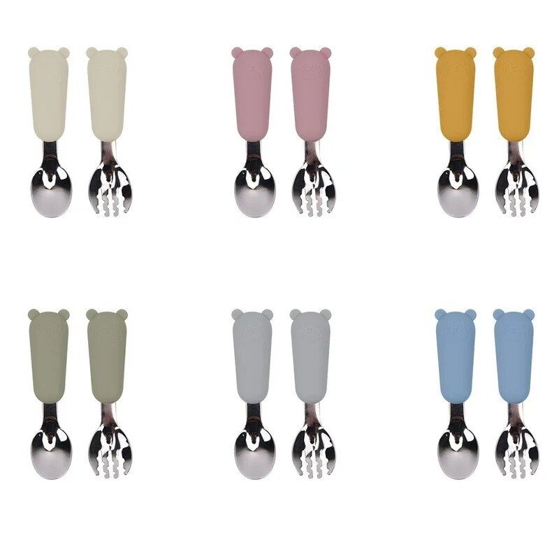 Silicone Baby Feeding Set - Non-Slip, BPA-Free Bowl, Spoon, and Fork - Image 7