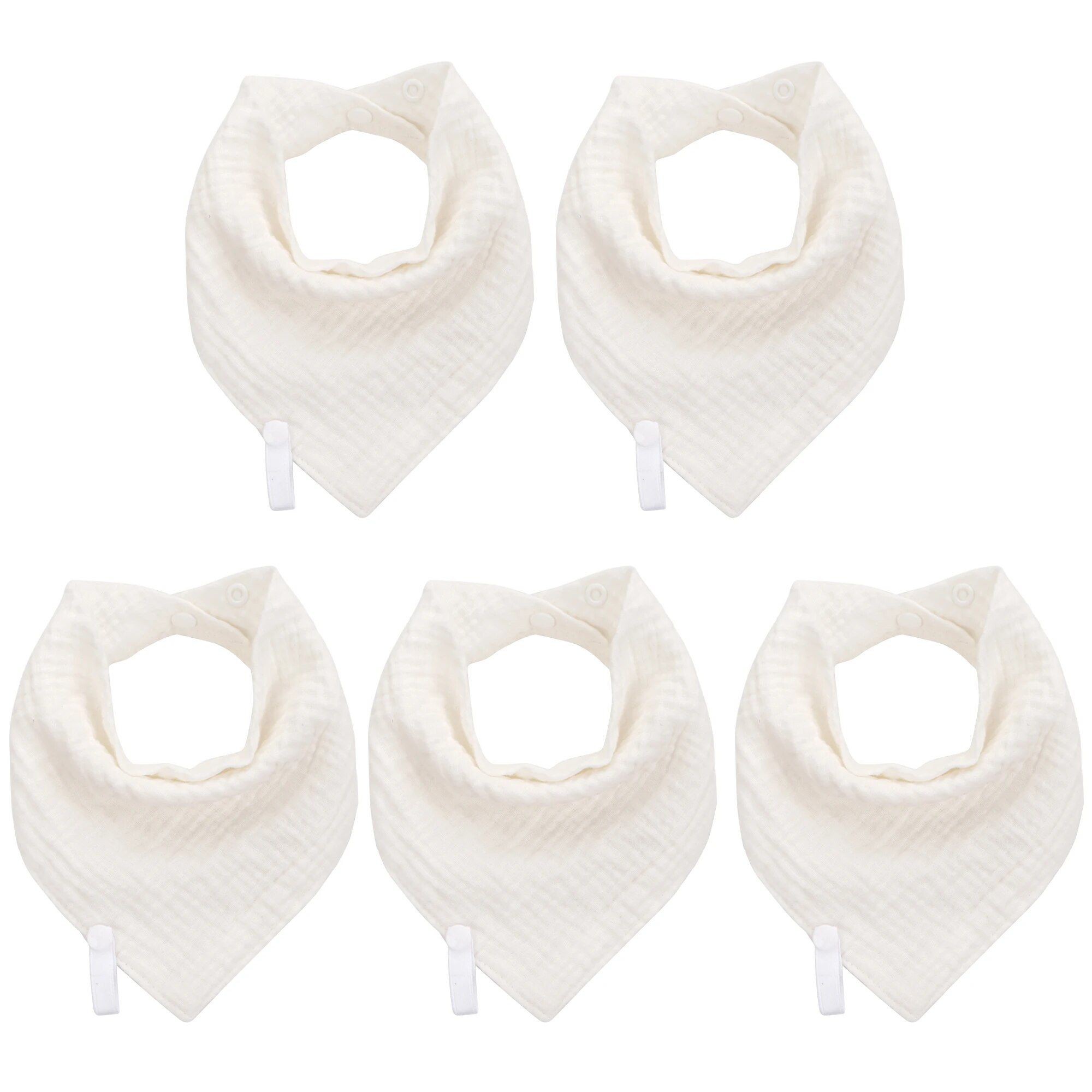 5-Piece 100% Cotton Baby Bibs Set - Unisex, Soft, and Absorbent Triangle Bandana Drool Bibs - Image 3