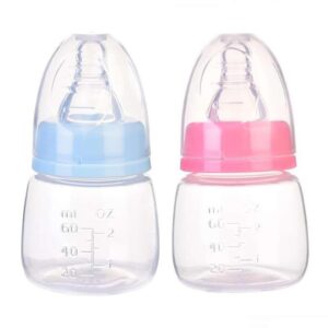 60ML Portable Mini Baby Feeding Bottle - Safe, BPA-Free Silicone Nipple for Newborns