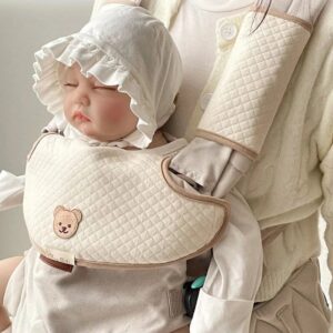 Cute Cartoon Cotton Baby Bib & Carrier Cover - Newborn Saliva Towel, Shoulder Protector