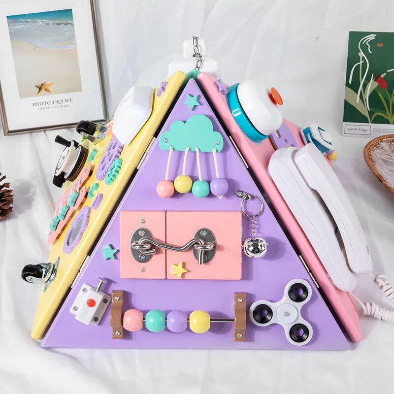 Children's Multi-functional Pyramid Four-sided Busy Board - Image 2