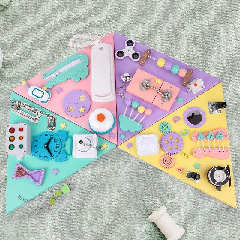 Children's Multi-functional Pyramid Four-sided Busy Board - Image 4