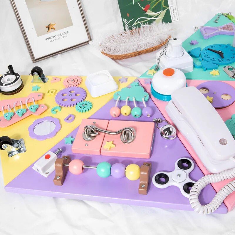 Children's Multi-functional Pyramid Four-sided Busy Board - Image 3