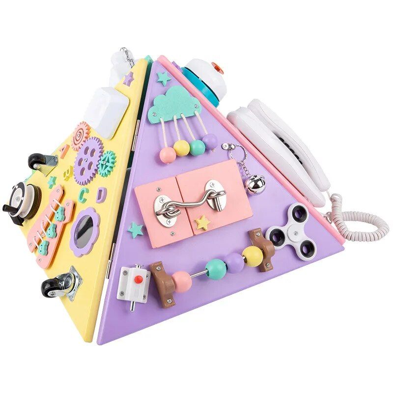 Children's Multi-functional Pyramid Four-sided Busy Board - Image 5