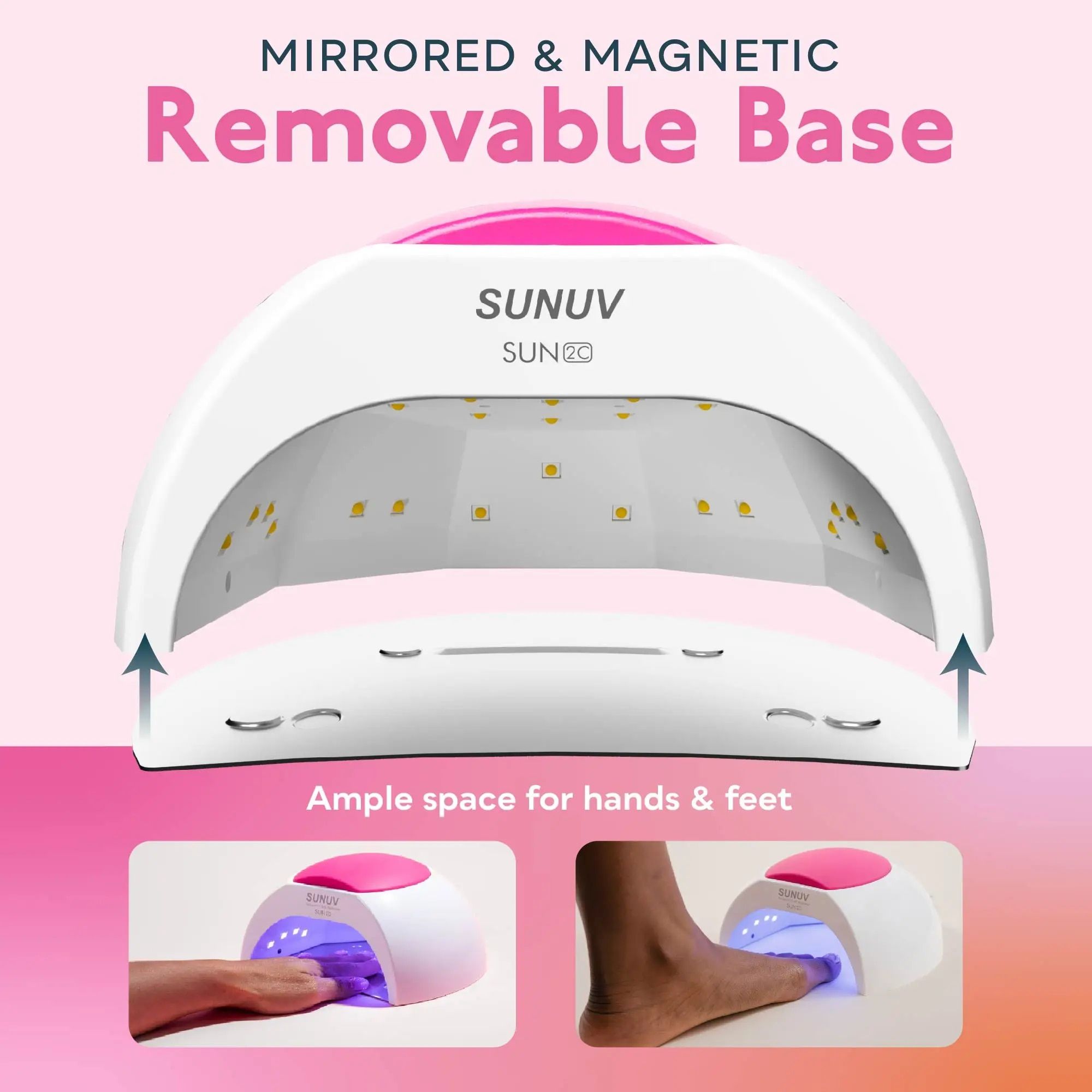 UV/LED Gel Nail Dryer with Infrared Sensor & Rose Silicone Pad - Image 4