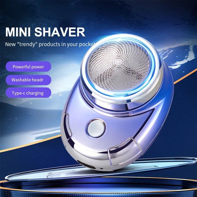 Portable Mini Electric Shaver for Men with Triple Blade - Rechargeable, Washable & Cordless - Image 7