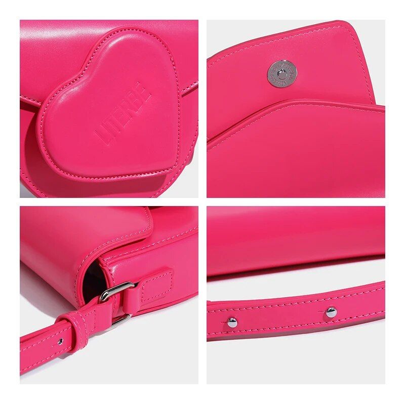 Chic Heart Saddle Crossbody Bag - Image 9