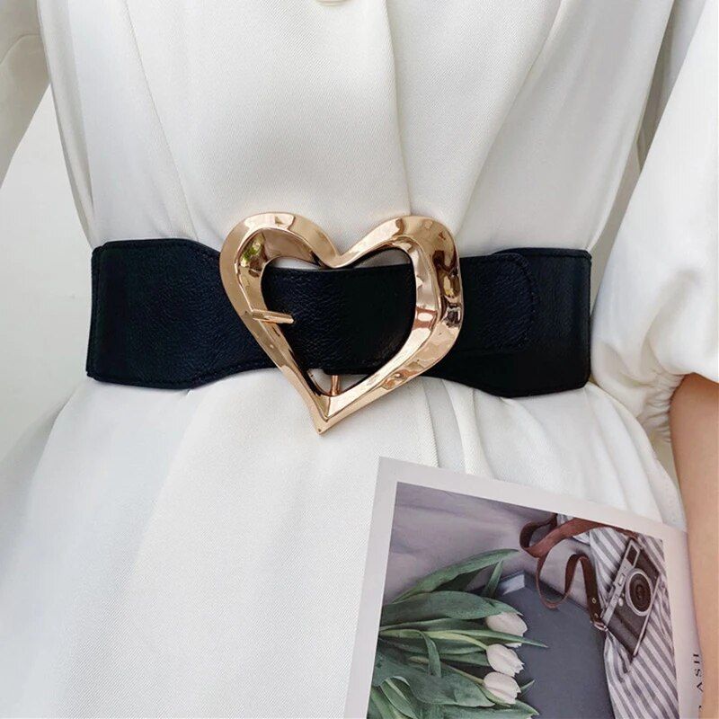 Chic Heart Buckle Wide Belt - Image 2