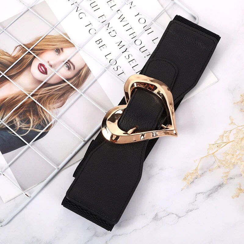 Chic Heart Buckle Wide Belt - Image 4