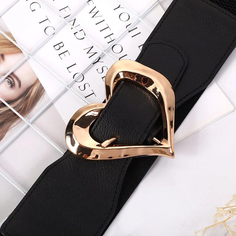 Chic Heart Buckle Wide Belt - Image 5