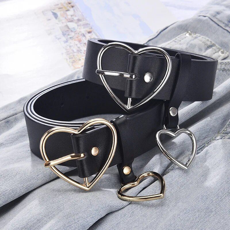 Luxury Heart-Shaped Thin Fashion Belt for Women - Image 3