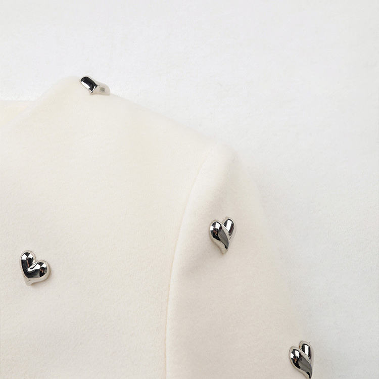 Rivet Heart Short Coat for Women - Image 6