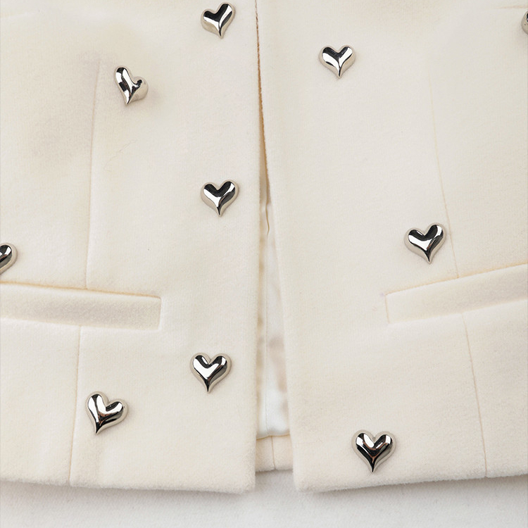 Rivet Heart Short Coat for Women - Image 4