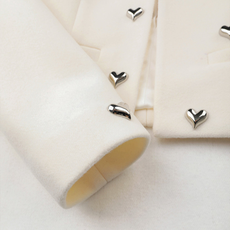 Rivet Heart Short Coat for Women - Image 7