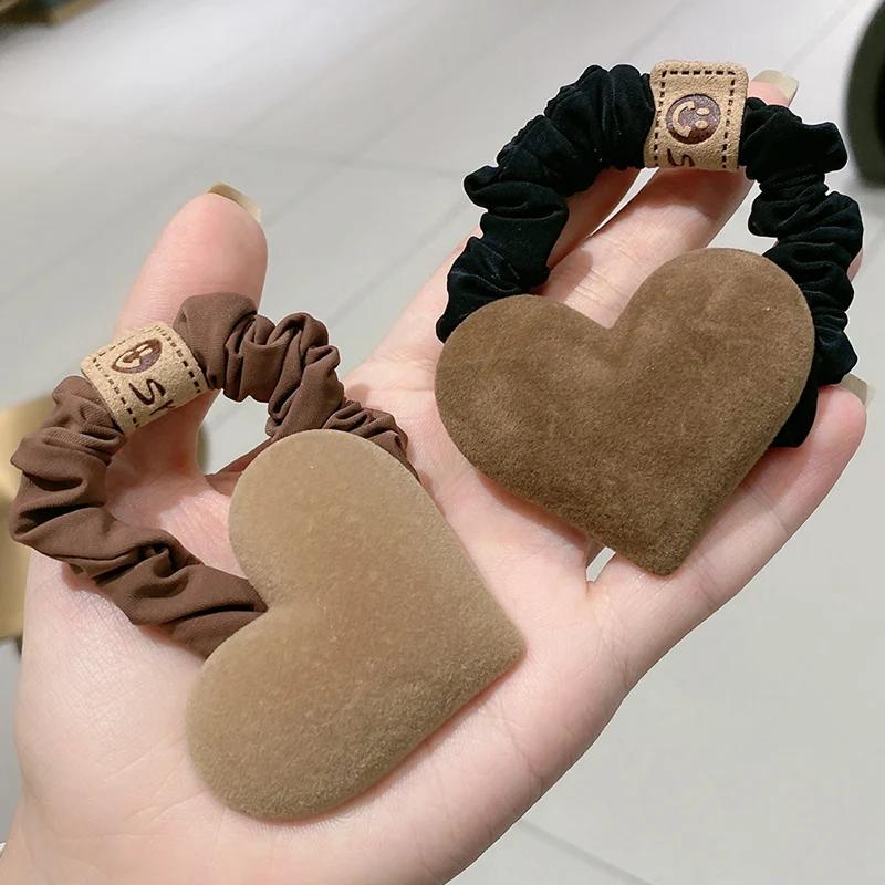 Cute Heart Pendant Elastic Hair Ties for Women - Image 2