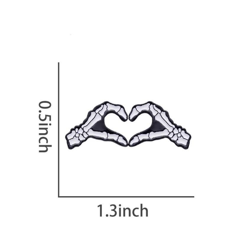 Heart-Shaped Skeleton Enamel Pin Set - Image 6