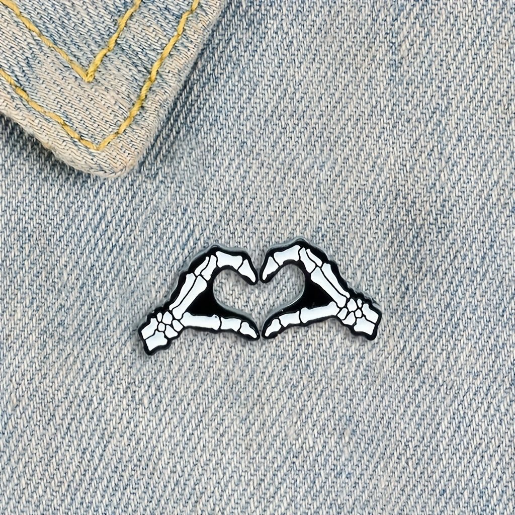 Heart-Shaped Skeleton Enamel Pin Set - Image 5