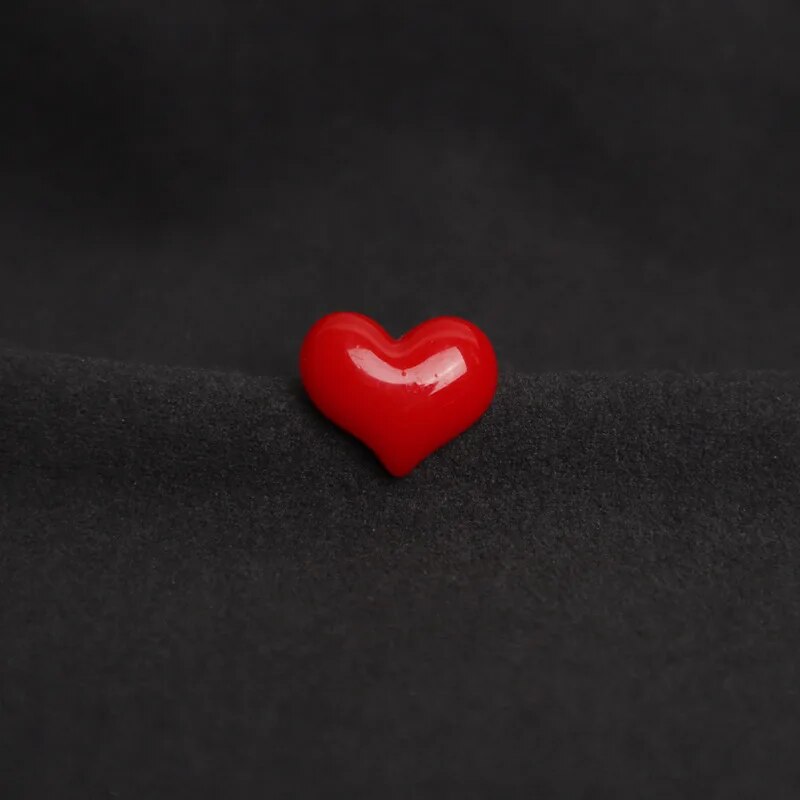 Charming Red Heart Resin Brooch Pins - Image 5