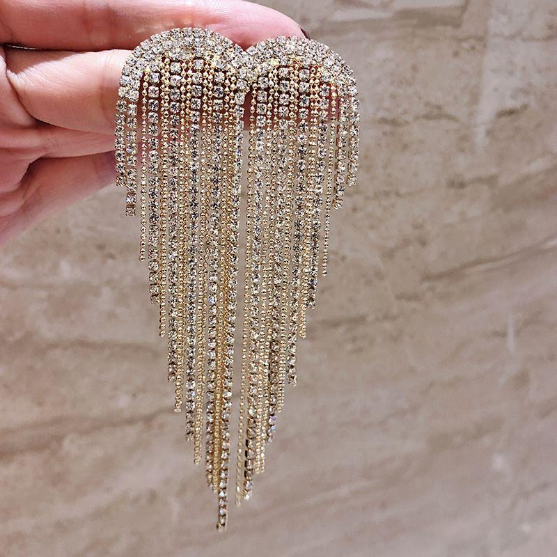 Heart Tassel Rhinestone Brooch Pin - Image 6