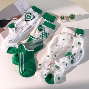 Summer Heart Pattern Mesh Socks for Women