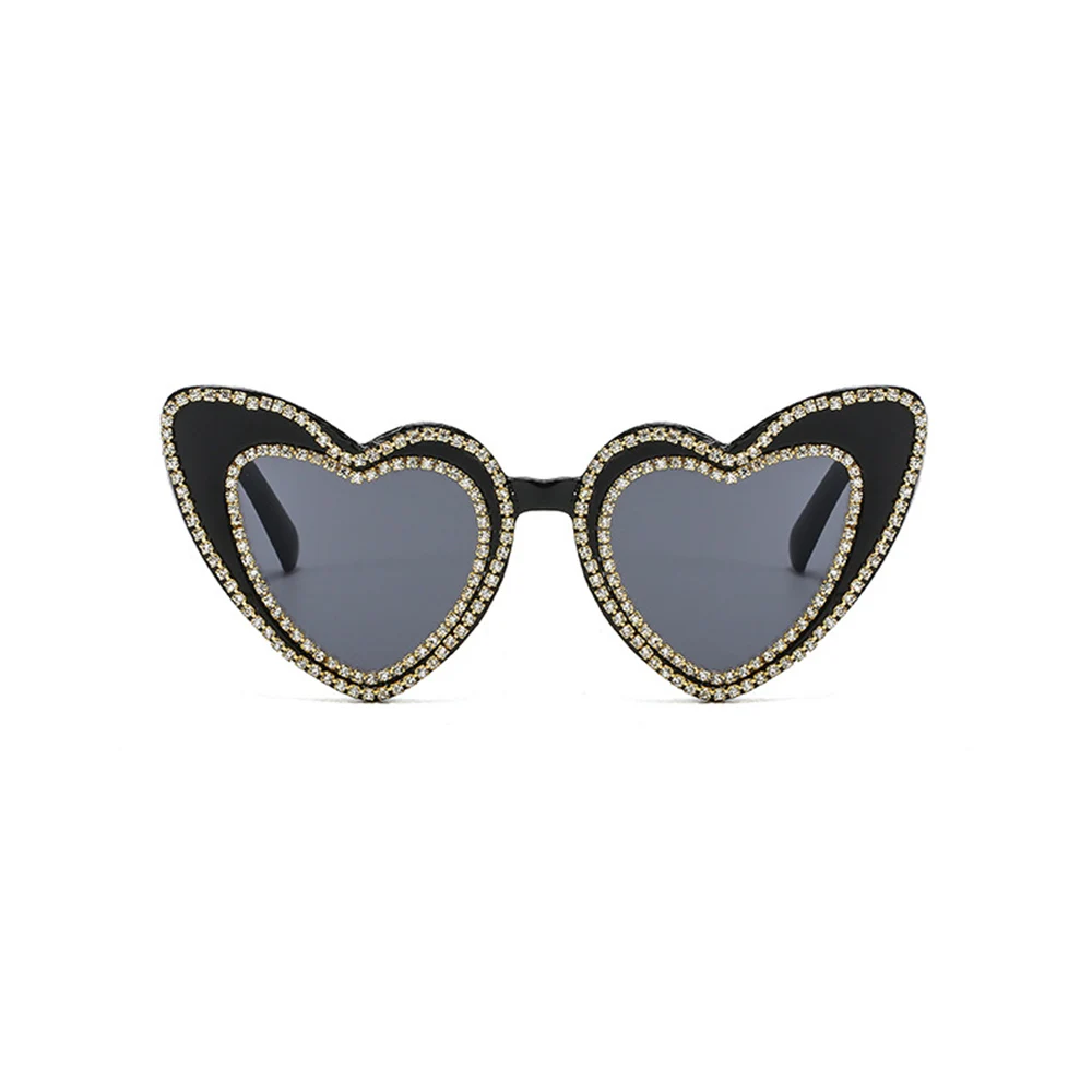 Rhinestone Heart-Shaped Cat Eye Sunglasses - Image 4