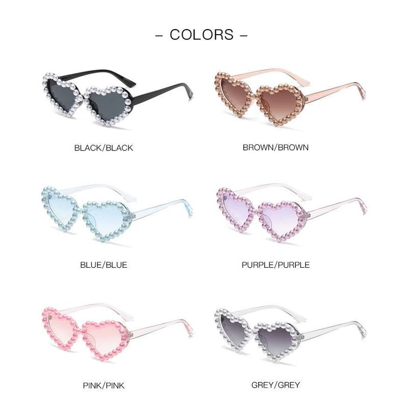 Luxury Heart-Shaped Pearl Sunglasses for Women - Image 7