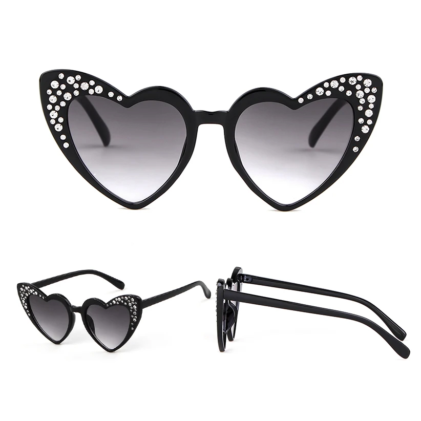 Vintage Heart-Shaped Diamond Sunglasses - Image 3