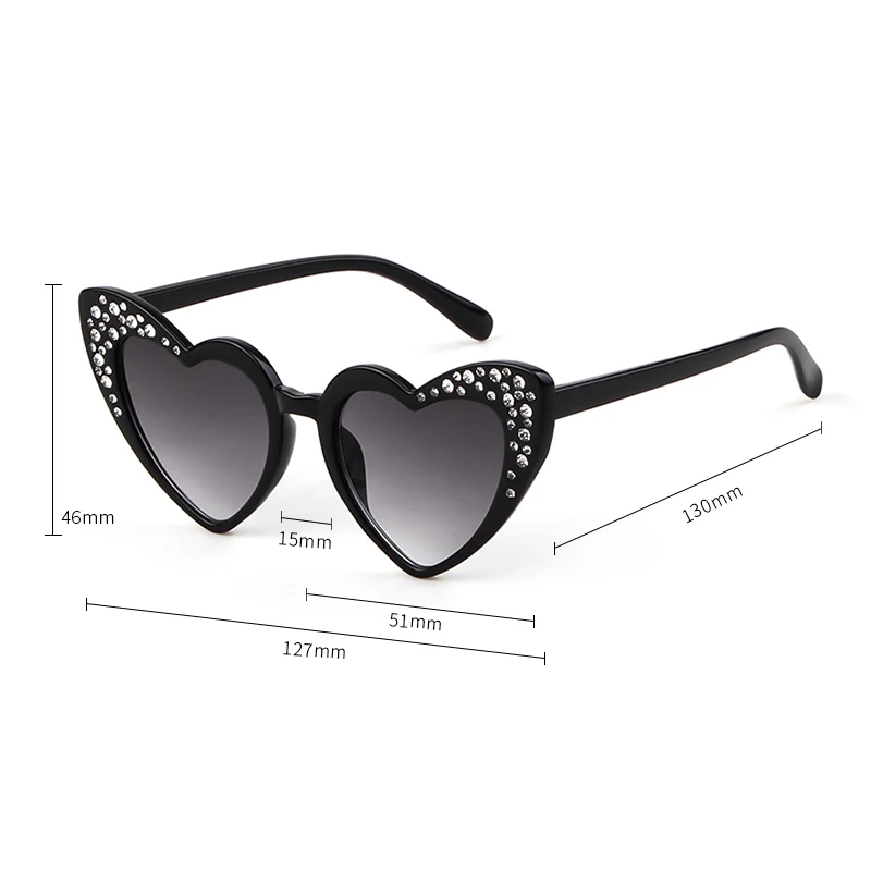 Vintage Heart-Shaped Diamond Sunglasses - Image 5