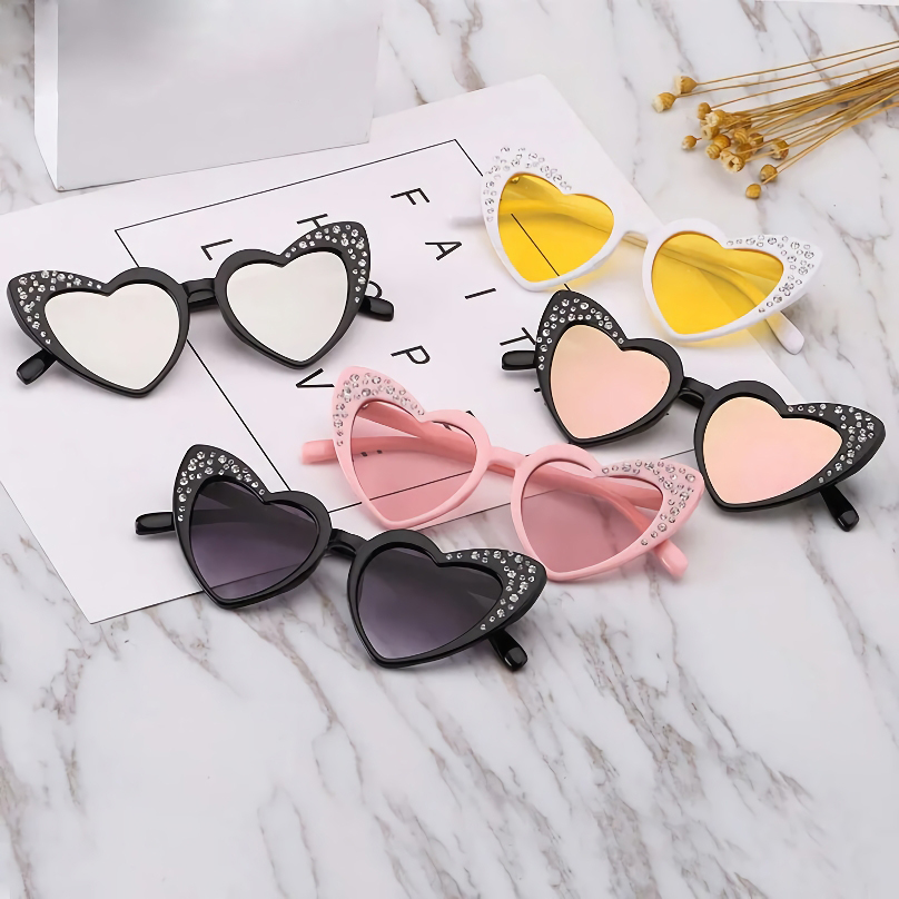 Vintage Heart-Shaped Diamond Sunglasses - Image 2