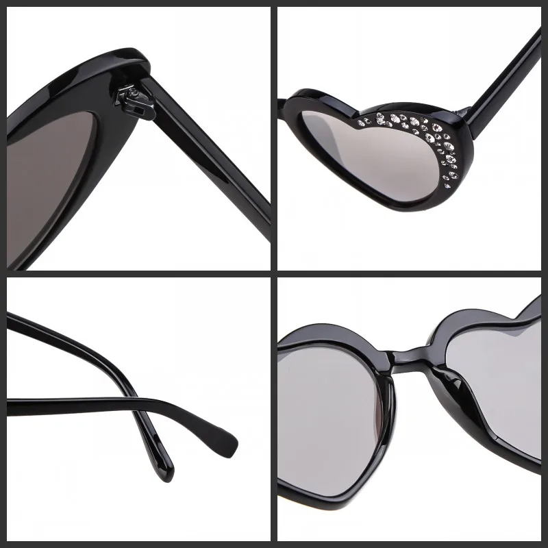 Vintage Heart-Shaped Diamond Sunglasses - Image 4