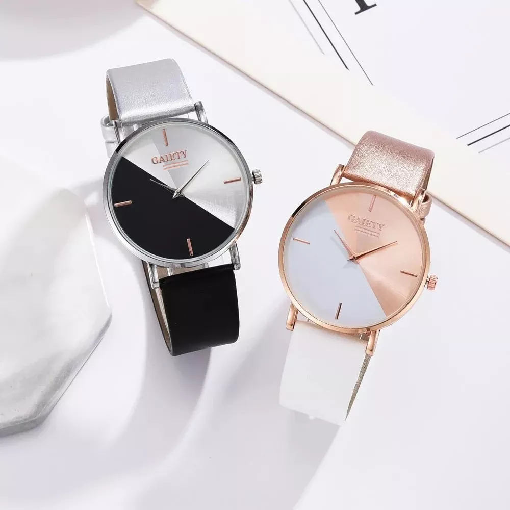 Luxury Rose Gold Leather Women's Fashion Watch