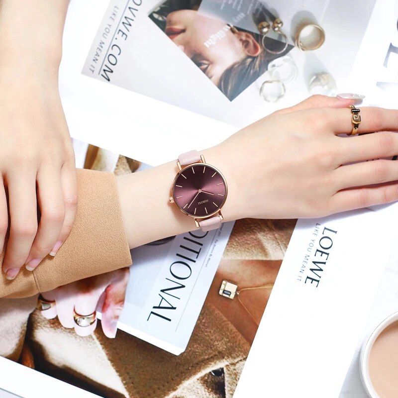 Elegant Casual Leather Ladies Watch - Image 5