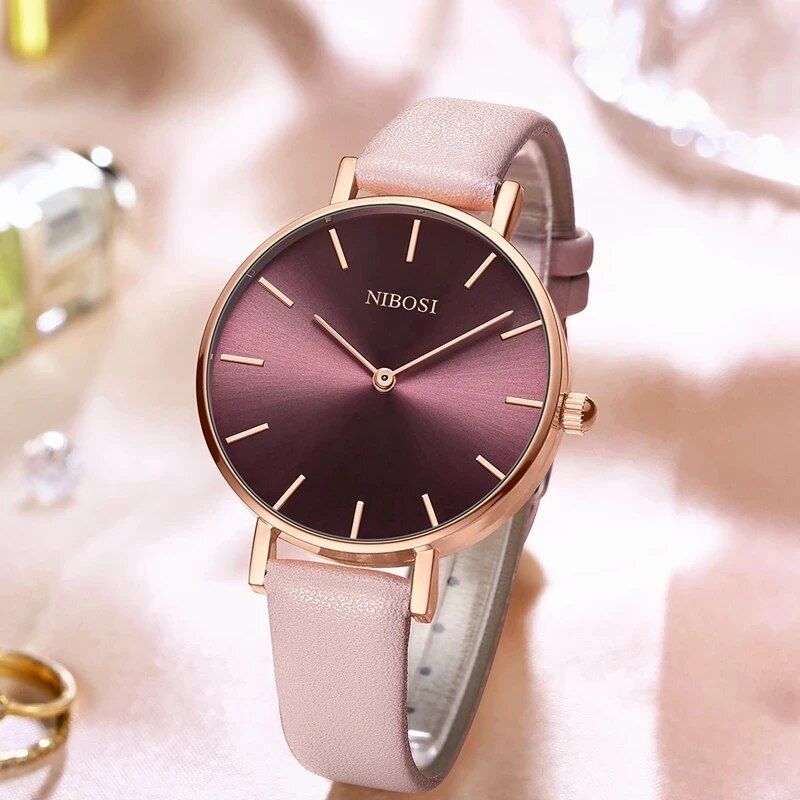 Elegant Casual Leather Ladies Watch - Image 4