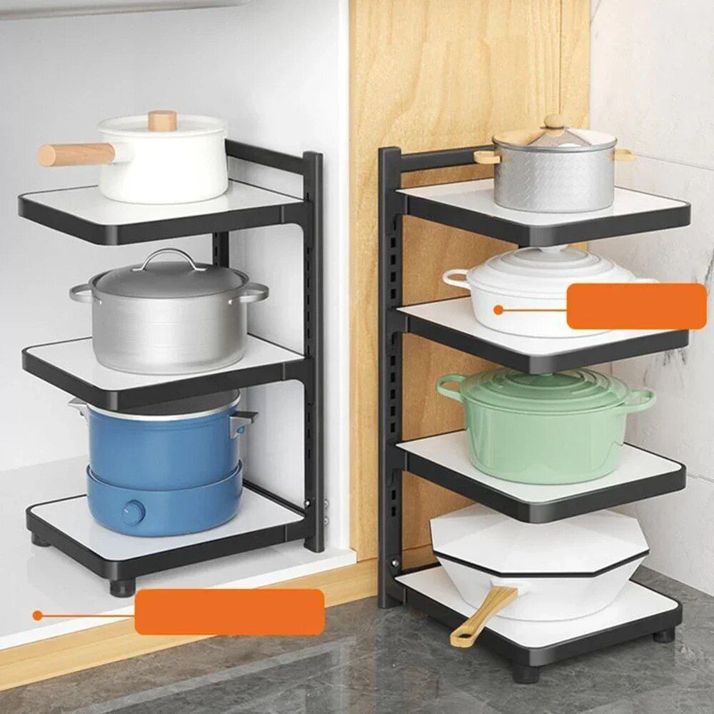 Adjustable Multi-Layer Kitchen Storage Rack - Space-Saving Under Sink Organizer - Image 4