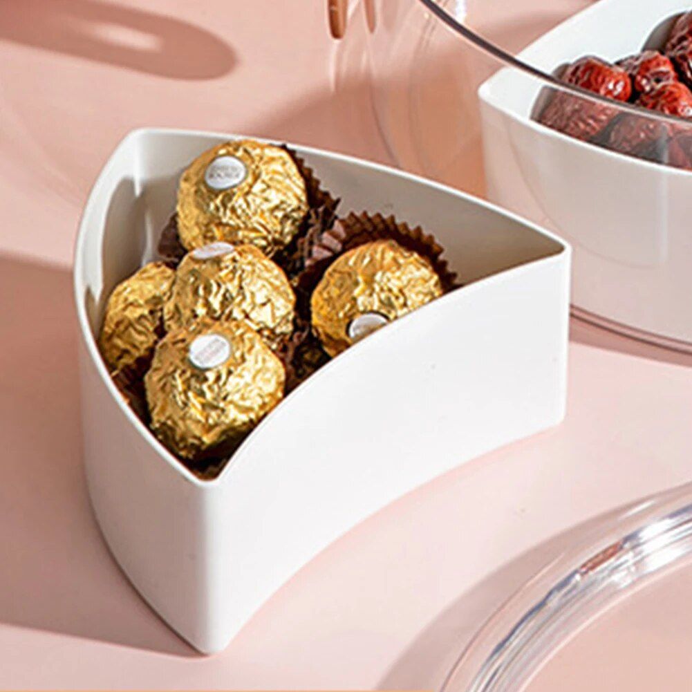 Round Clear Divided Serving Tray with Lid & Handle - Image 5