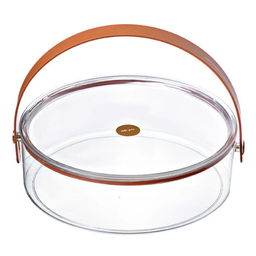 Round Clear Divided Serving Tray with Lid & Handle - Image 6