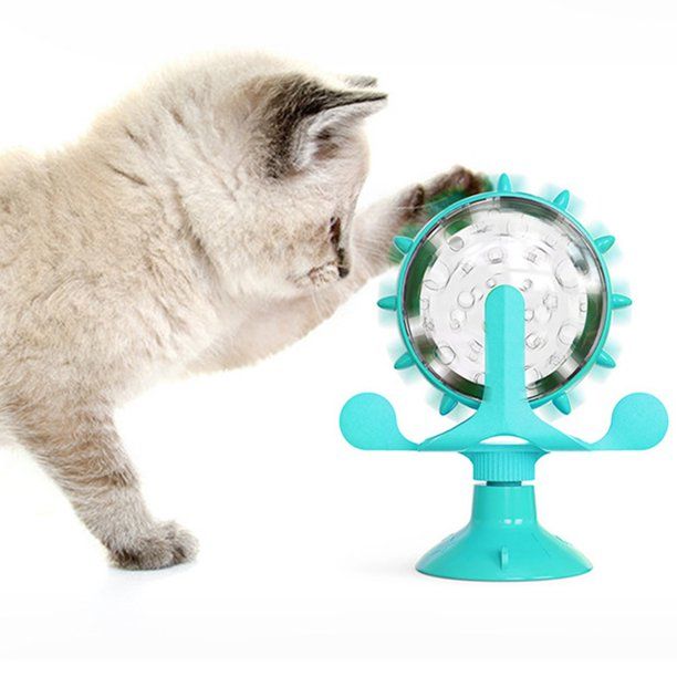360° Rotating Cat Turntable Toy with Food Dispenser - Image 4