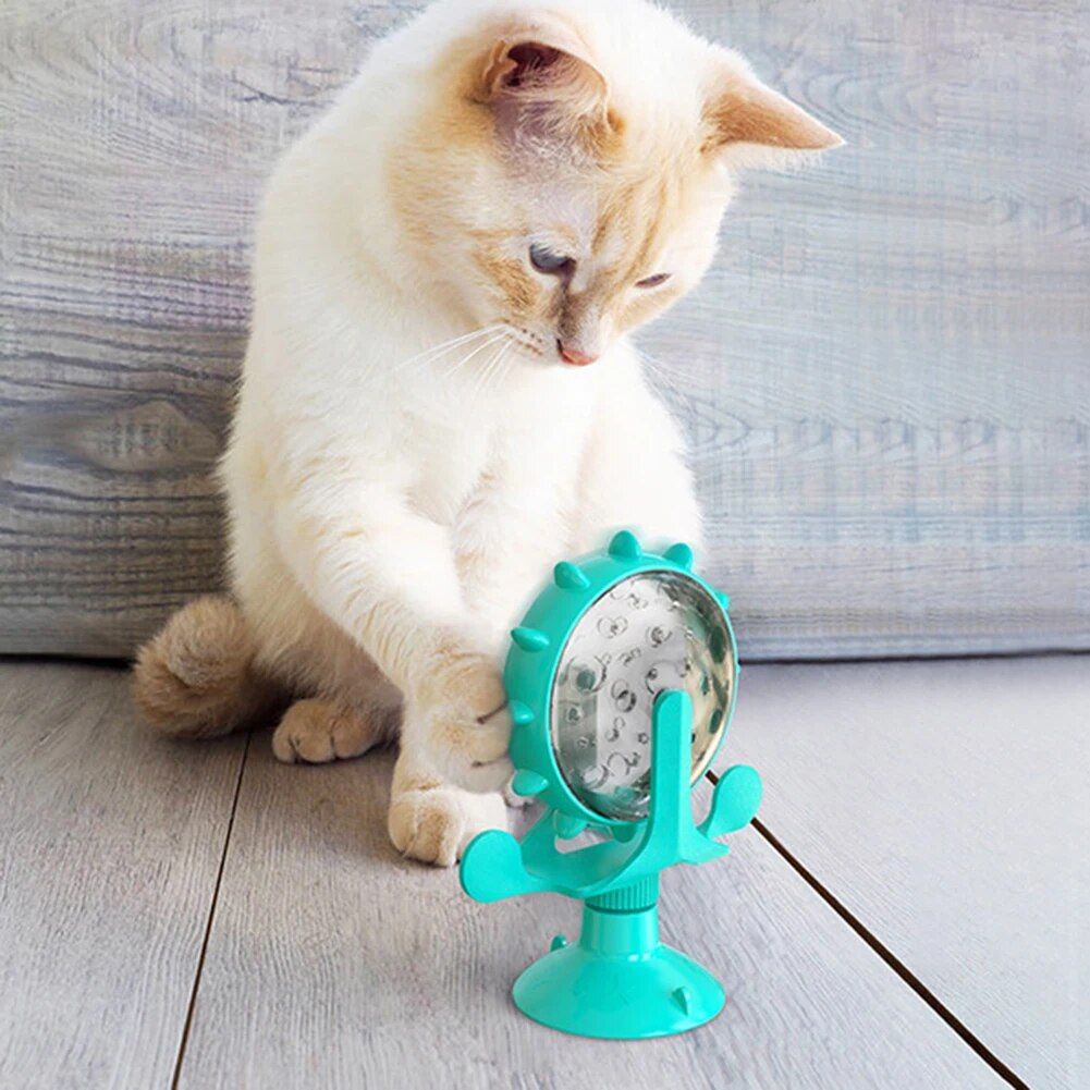 360° Rotating Cat Turntable Toy with Food Dispenser - Image 5